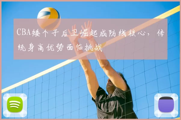 CBA矮个子后卫崛起成防线核心，传统身高优势面临挑战