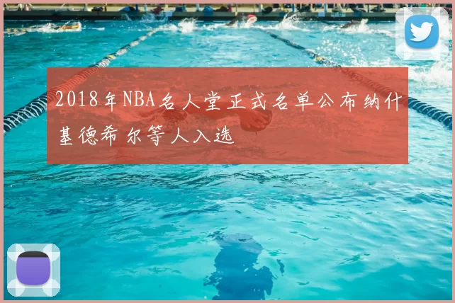 2018年NBA名人堂正式名单公布纳什基德希尔等人入选